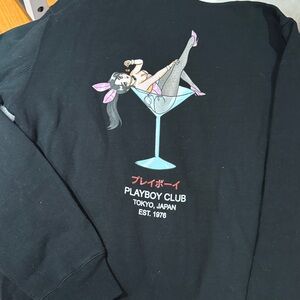 Playboy Color Bars Hoodie Small New Black Hoodie with Cherry Graphic